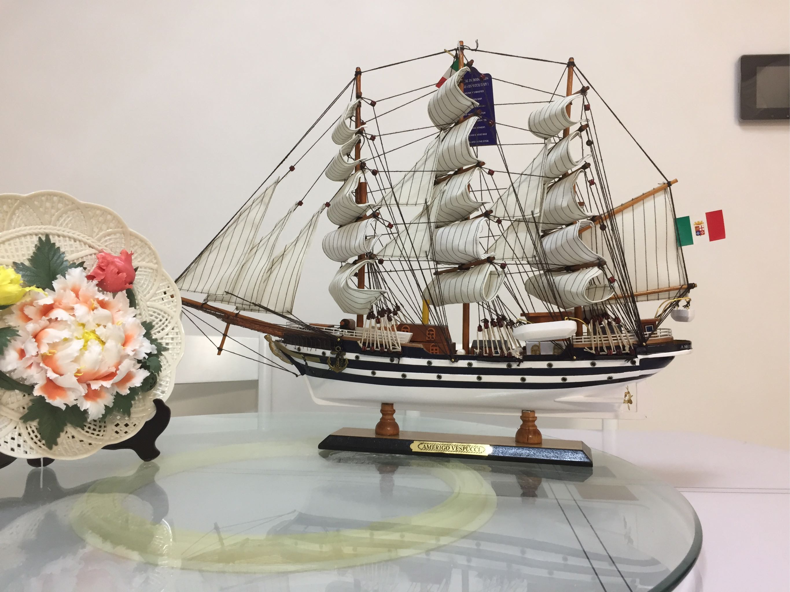 一帆风顺帆船模型摆件创意客厅玄关办公室装饰品木质手工艺品摆设